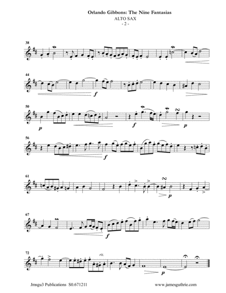 Gibbons The Nine Fantasias For Soprano Alto Baritone Sax Trio Page 2
