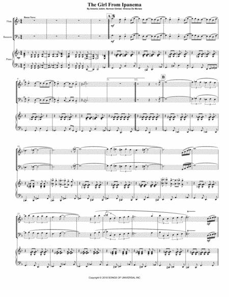 Girl From Ipanema For Flute Bassoon Piano Page 2