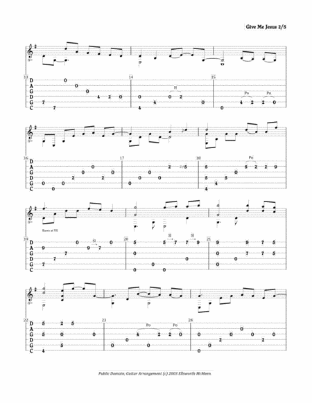 Give Me Jesus For Fingerstyle Guitar Tuned Cgdgad Page 2