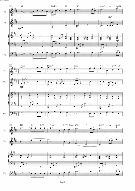 Give Thanks Arranged For Flute Violin Piano And Cello Page 2