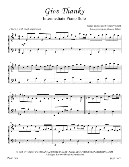 Give Thanks Intermediate Piano Solo Thanksgiving Page 2
