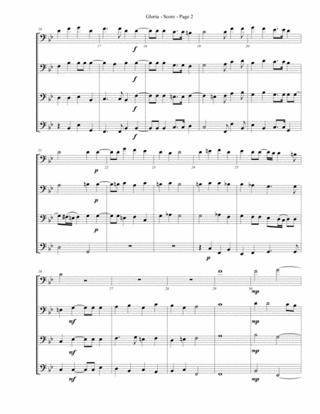 Gloria For Trombone Or Low Brass Quartet Page 2