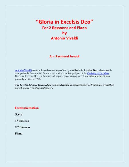 Gloria In Excelsis Deo 2 Bassoons And Piano Advanced Intermediate Chamber Music Page 2