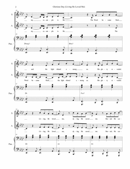Glorious Day Living He Loved Me Duet For Soprano And Alto Solo Page 2