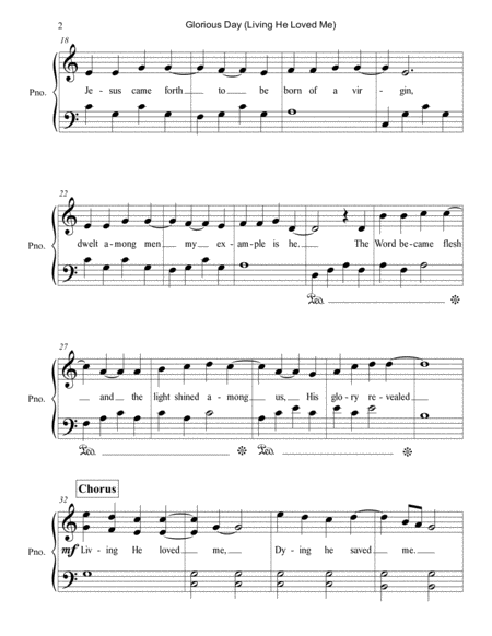 Glorious Day Living He Loved Me Easy Piano Page 2