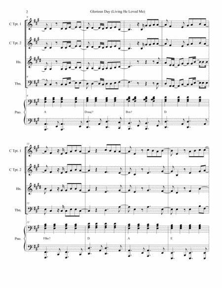 Glorious Day Living He Loved Me For Brass Quartet Page 2