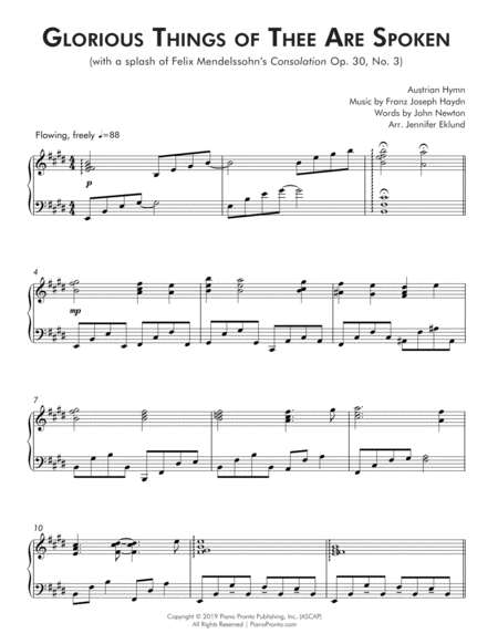 Glorious Things Of Thee Are Spoken Late Intermediate Piano Page 2