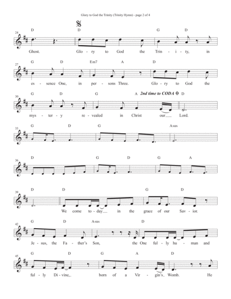 Glory To God The Trinity Trinity Hymn Page 2