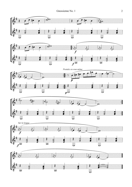 Gnossienne 1 2 3 5 For Violin Or Flute Recorder And Guitar Page 2