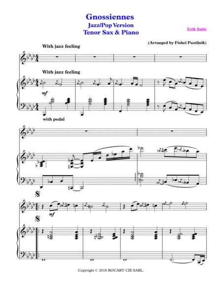 Gnossiennes For Tenor Sax And Piano Jazz Pop Version Video Page 2