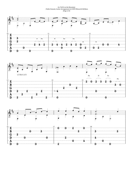 Go Tell It On The Mountain For Fingerstyle Guitar Tuned Drop D Page 2