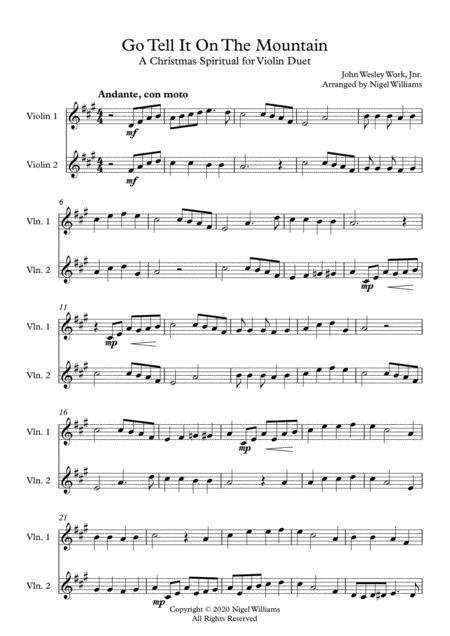 Go Tell It On The Mountain For Violin Duet Page 2