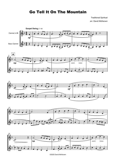 Go Tell It On The Mountain Gospel Song For Clarinet And Bass Clarinet Duet Page 2