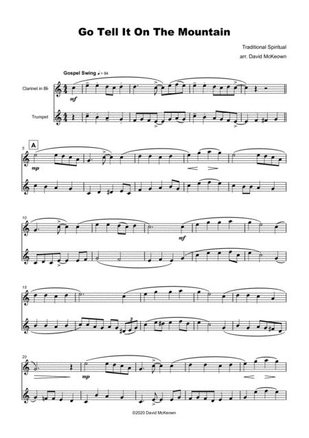 Go Tell It On The Mountain Gospel Song For Clarinet And Trumpet Duet Page 2