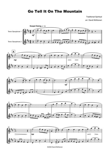 Go Tell It On The Mountain Gospel Song For Tenor Saxophone Duet Page 2