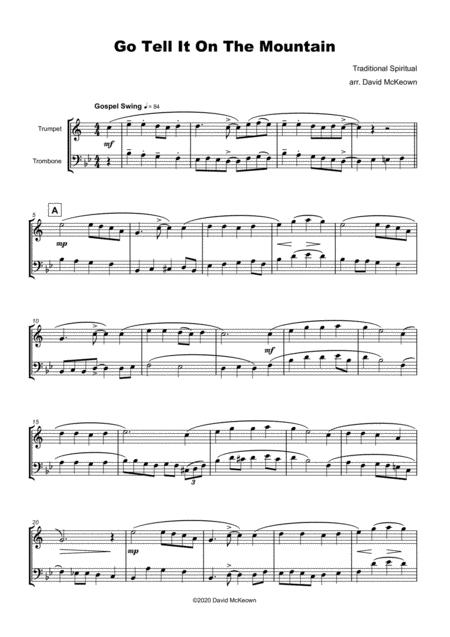 Go Tell It On The Mountain Gospel Song For Trumpet And Trombone Duet Page 2