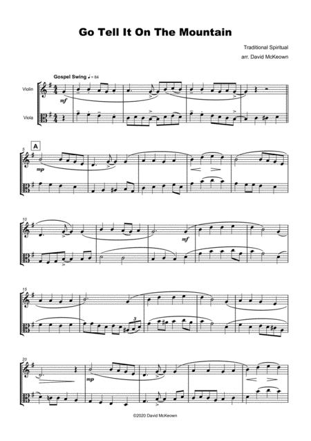 Go Tell It On The Mountain Gospel Song For Violin And Viola Duet Page 2