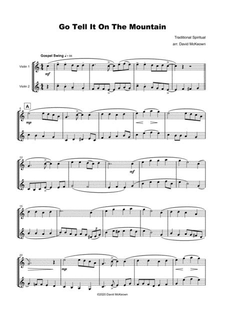 Go Tell It On The Mountain Gospel Song For Violin Duet Page 2