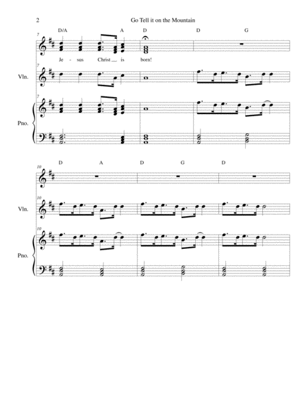 Go Tell It On The Mountain Vocal Trio Violin And Piano Page 2