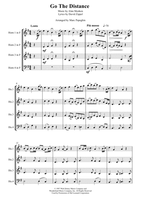 Go The Distance From Hercules French Horn Quartet Page 2