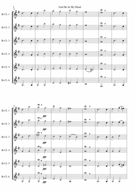 God Be In My Head For 6 Clarinets Page 2