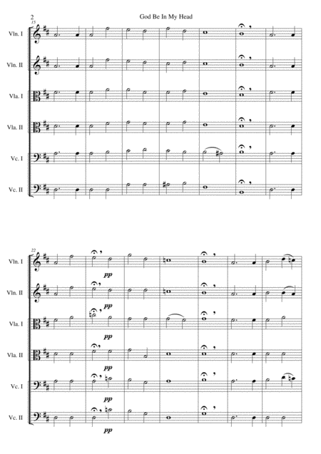 God Be In My Head For String Sextet Page 2