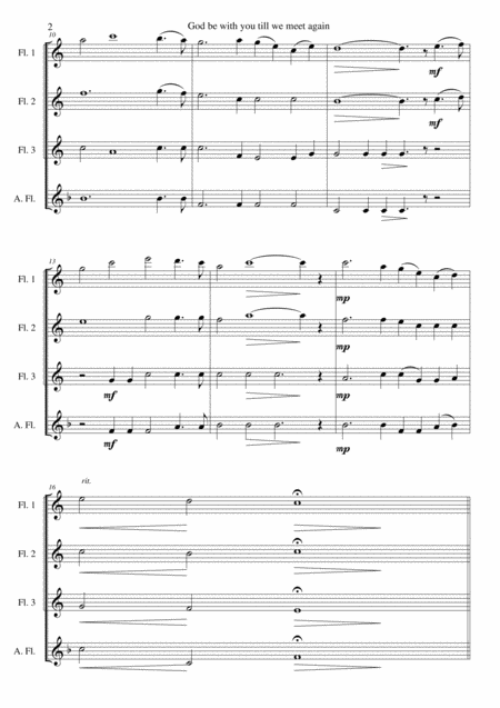 God Be With You Till We Meet Again For Flute Quartet Page 2