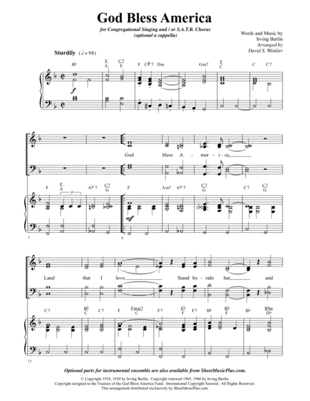 God Bless America Choral Keyboard Page 2