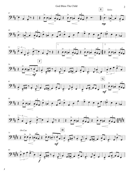 God Bless The Child Strings Bass Page 2