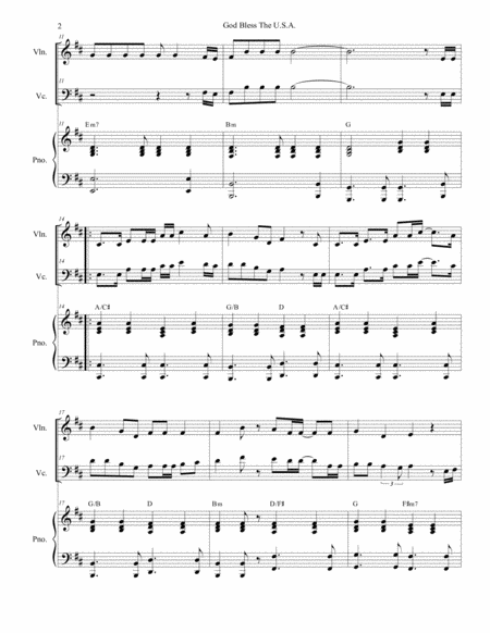 God Bless The Us A Duet For Violin And Cello Page 2