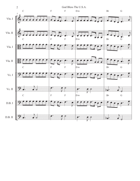 God Bless The Us A For Strings Page 2