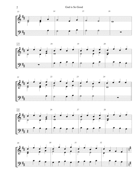 God Is So Good For 2 Octave Handbell Choir Page 2