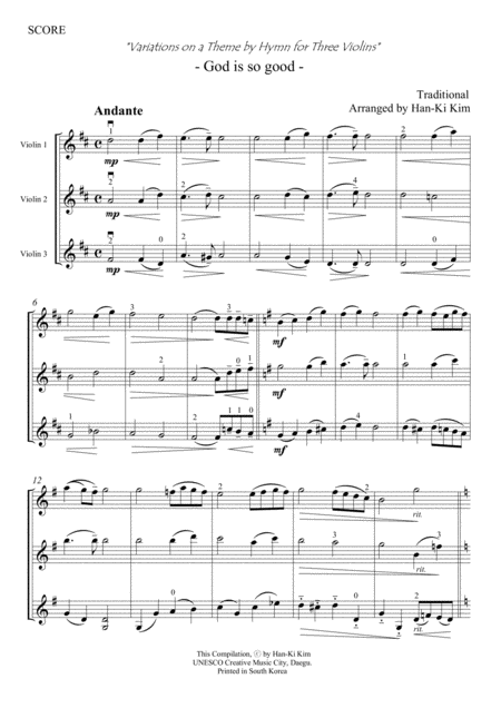 God Is So Good For Violin Trio Page 2