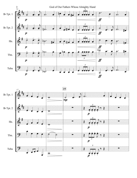 God Of Our Fathers Whose Almighty Hand Brass Quintet Page 2