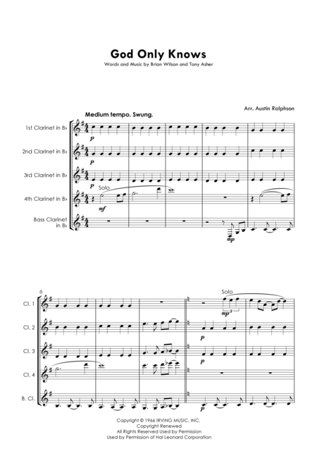 God Only Knows Clarinet Quintet Page 2