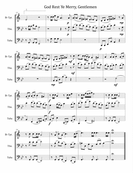 God Rest Ye Merry Gentlemen For Brass Trio Trumpet Trombone Tuba Page 2