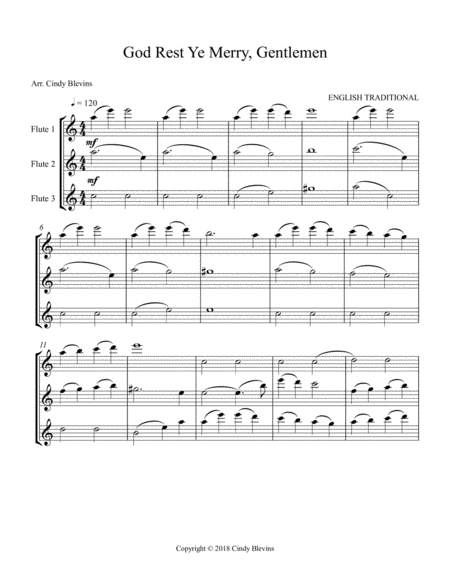 God Rest Ye Merry Gentlemen For Flute Trio Page 2