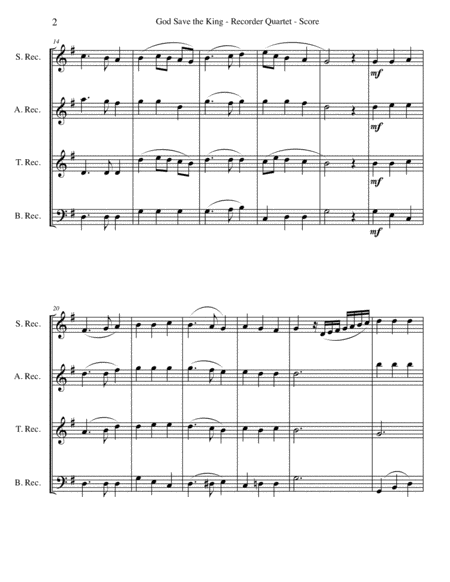 God Save The King For Recorder Quartet Page 2