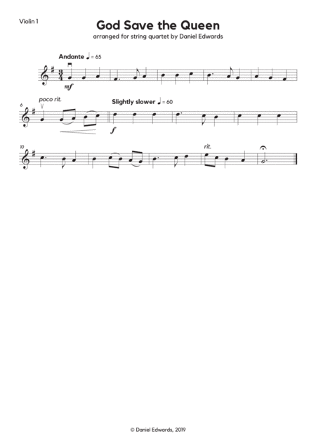 God Save The Queen Uk National Anthem Arranged For String Quartet Page 2