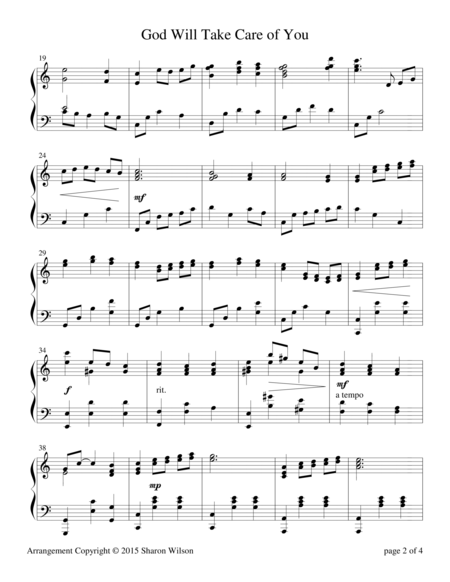God Will Take Care Of You Piano Solo Page 2