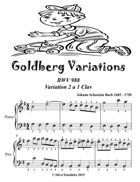 Goldberg Variations Bwv 988 Variation 2a1 Clav Easiest Piano Sheet Music Page 2