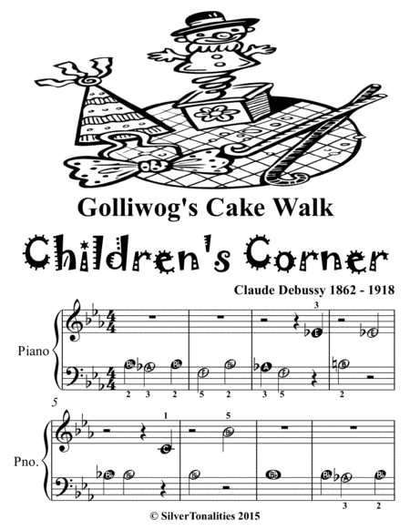 Golliwogs Cake Waltz Childrens Corner Beginner Piano Sheet Music Tadpole Edition Page 2