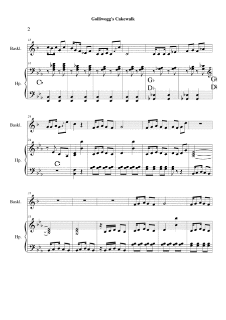 Golliwogs Cakewalk Debussy Clarinet Harp Page 2