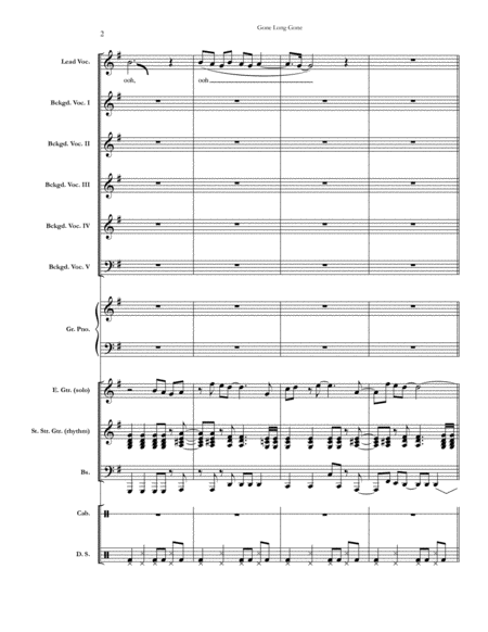 Gone Long Gone Chicago Full Score Set Of Parts Page 2