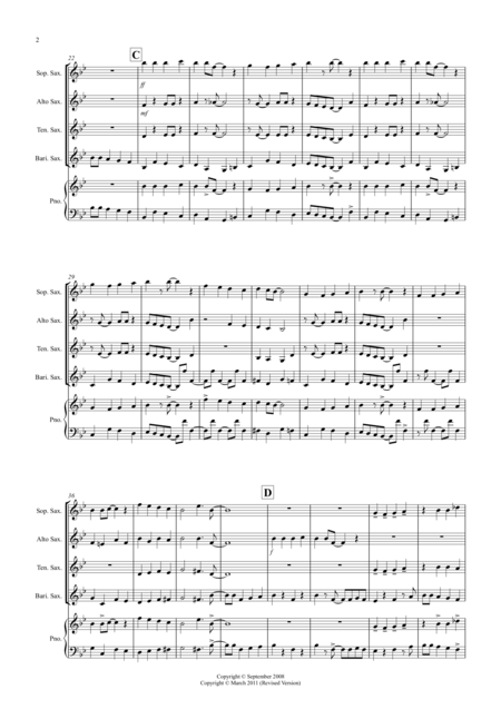 Good King Wenceslas Jazzy Style For Saxophone Quartet Page 2