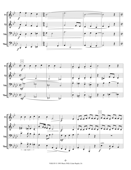 Good King Wenceslas Traditional Christmastide Carol Set For Mixed Brass Quartet Page 2