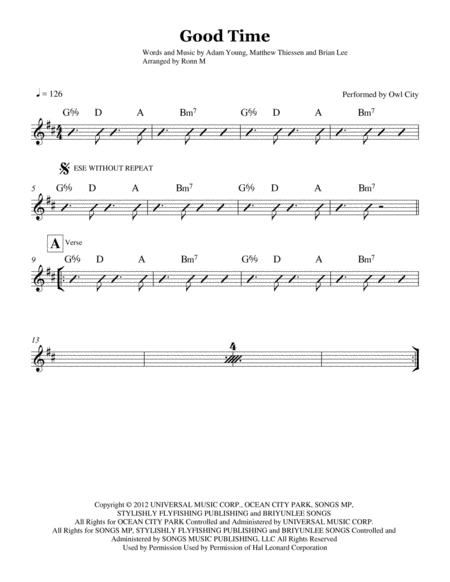 Good Time Chord Guide Performed By Owl City Page 2