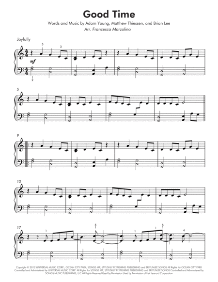 Good Time Easy Piano Page 2