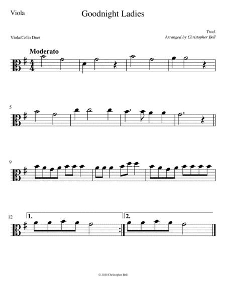 Goodnight Ladies Easy Viola Cello Duet Page 2