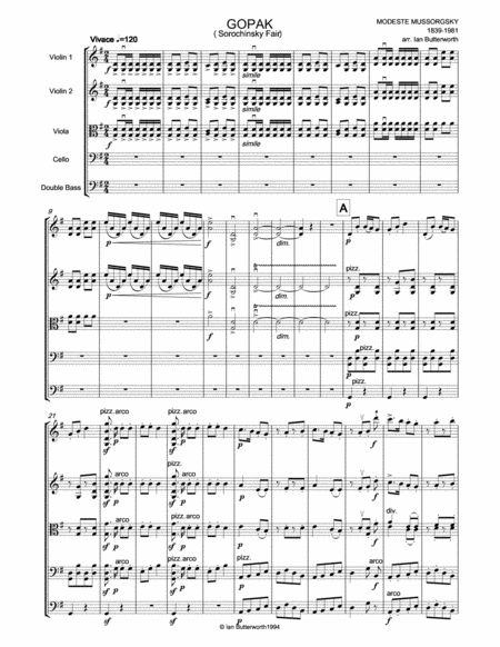 Gopak Sorochinsky Fair For String Orchestra Page 2